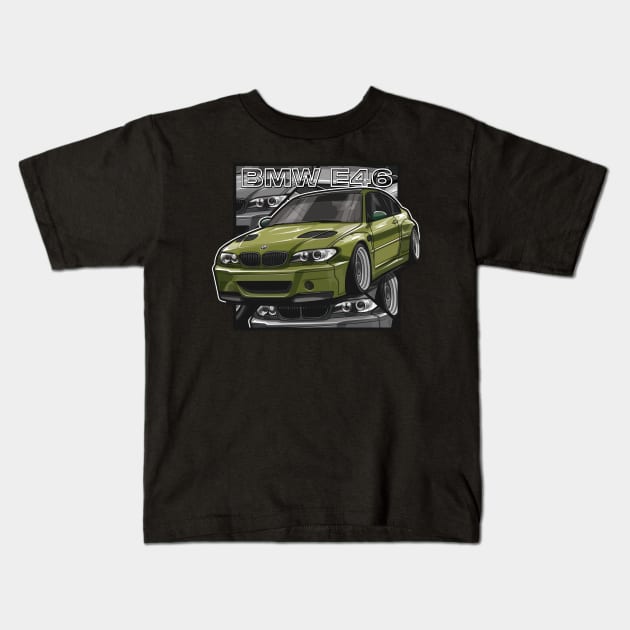 BMW E46 Competition Kids T-Shirt by CarVectStore